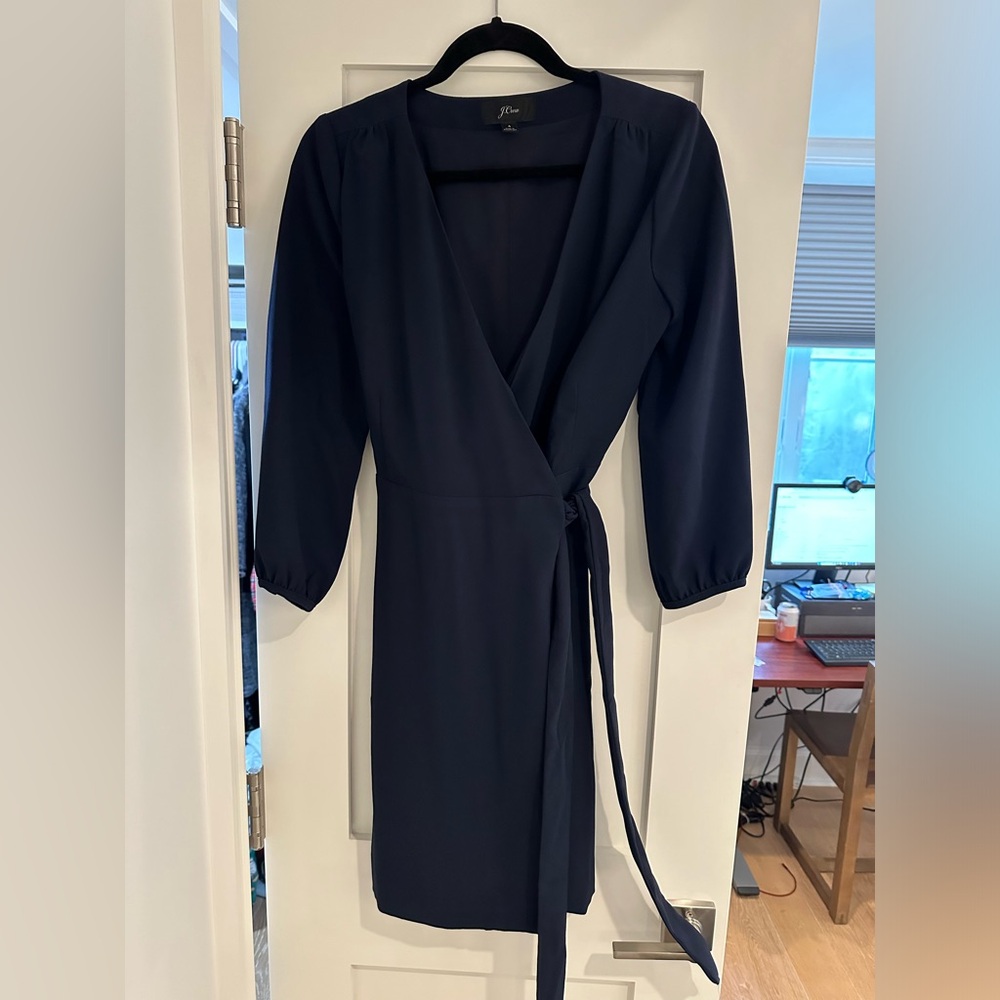 Navy crepe jcrew suiting dress